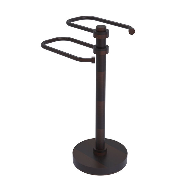 Venetian Bronze Eight-Inch Free Standing Two Arm Guest Towel Holder, image 1