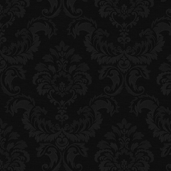 Damask Emboss Black Wallpaper, image 1