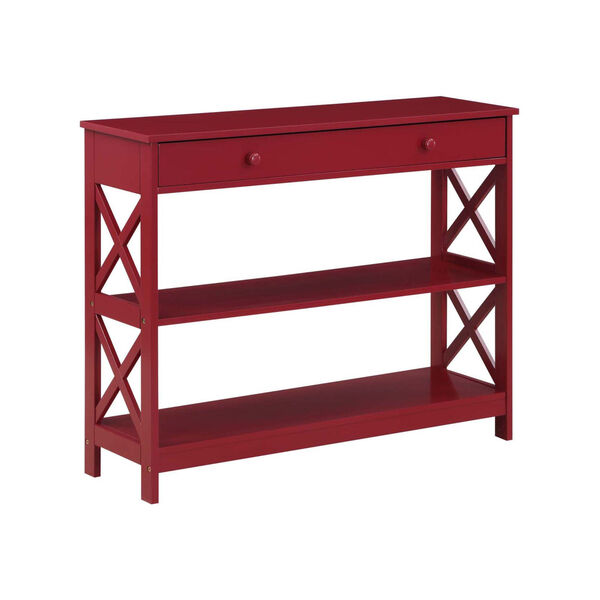 Oxford One Drawer Console Table in Cranberry Red, image 3