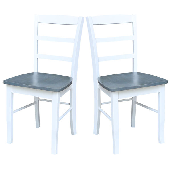 Madrid White and Heather Gray Ladderback Chair, Set of 2, image 5