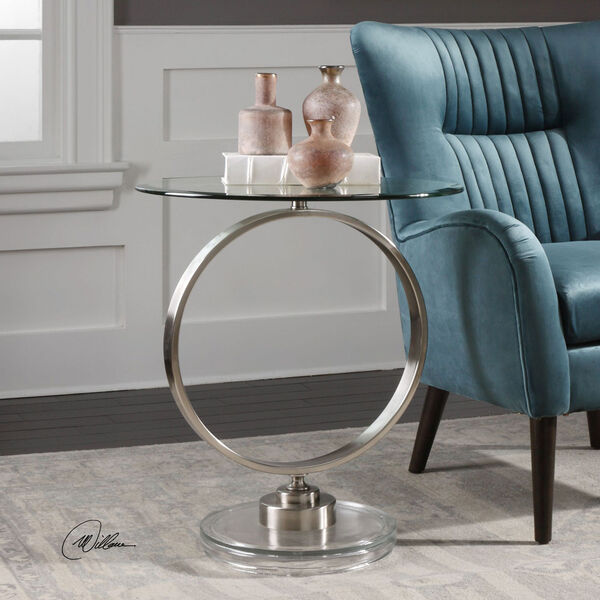 Dixon Brushed Nickel Accent Table, image 2