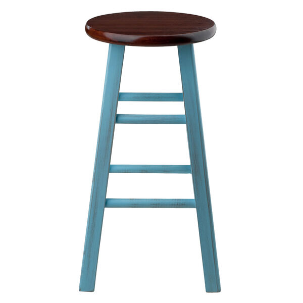 Ivy Rustic Light Blue and Walnut Counter Stool, image 2