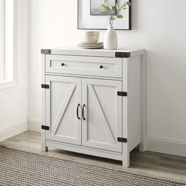 Brushed White Barn Door Accent Cabinet, image 3