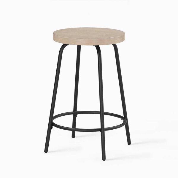 Como White Washed and Black Base Counter Height Stool, image 3
