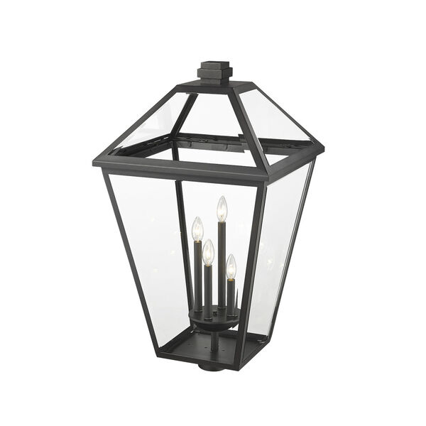 Talbot 34-Inch Four-Light Outdoor Post Mount Fixture with Clear Beveled Shade, image 2