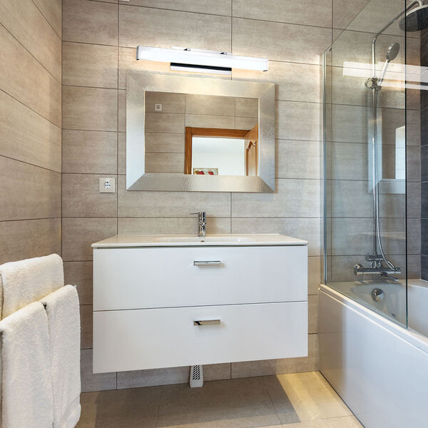 Hemlock Chrome Intergrated LED Bath Vanity with White Acrylic, image 2
