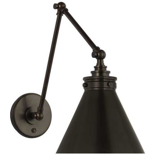 Parkington Bronze One-Light Double Library Wall Sconce by Chapman and Myers, image 1