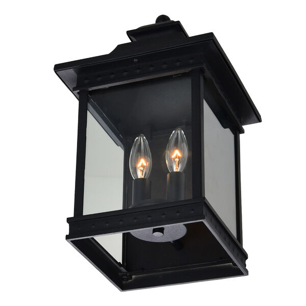 Cleveland Black Two-Light 15-Inch Outdoor Wall Light, image 2