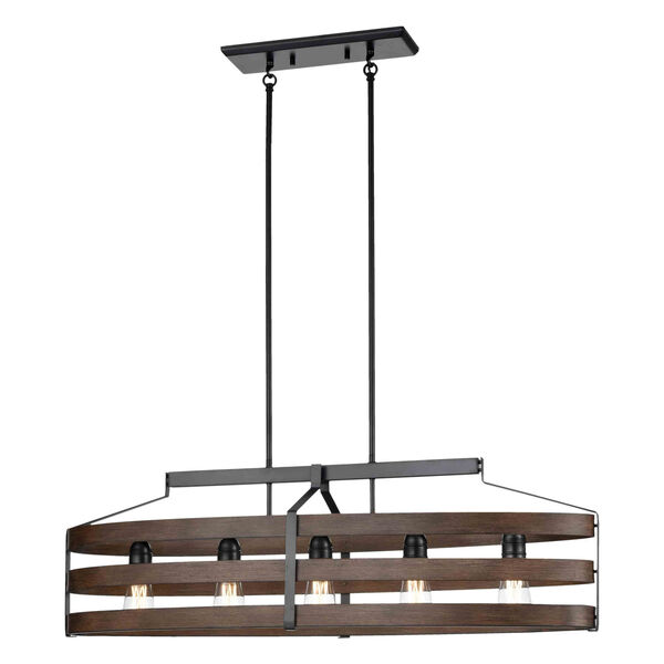 Fort Garry Graphite and Ironwood Five-Light CHandelier, image 1