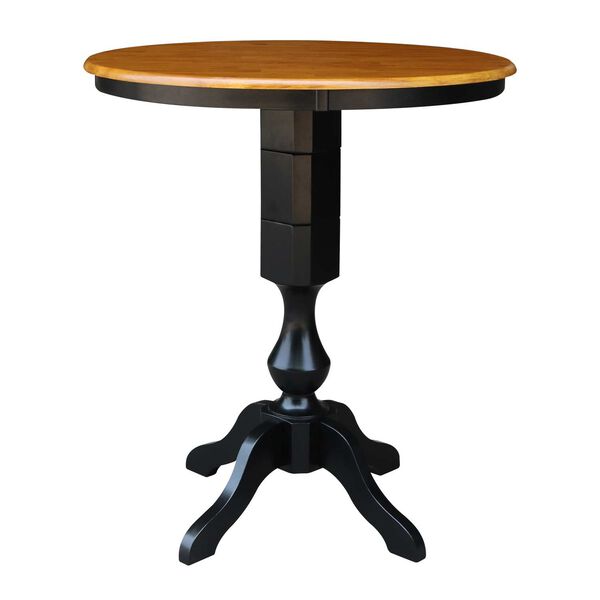 Black and Cherry Round Top Pedestal Table, image 1