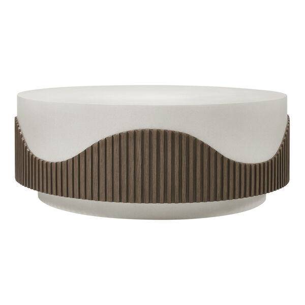 Provenance Signature Fiber Reinforced Polymer Limestone Energy Tranquility Round Coffee Table, image 3