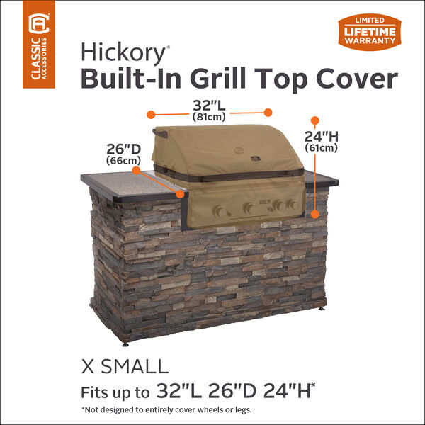 Eucalyptus Oak X-Small Heavy-Duty Built-In BBQ Grill Top Cover, image 2