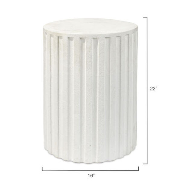 Fluted White Column Side Table, image 3