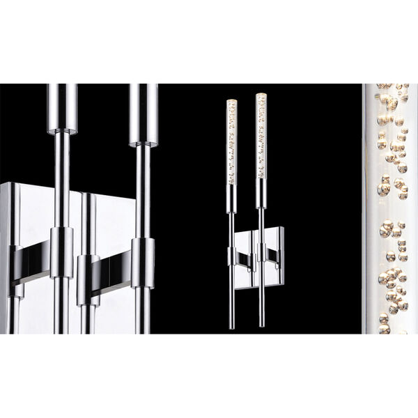Champagne Wands Chrome Two-Light LED 2-Arm Wall Sconce with Champagne Shade, image 2