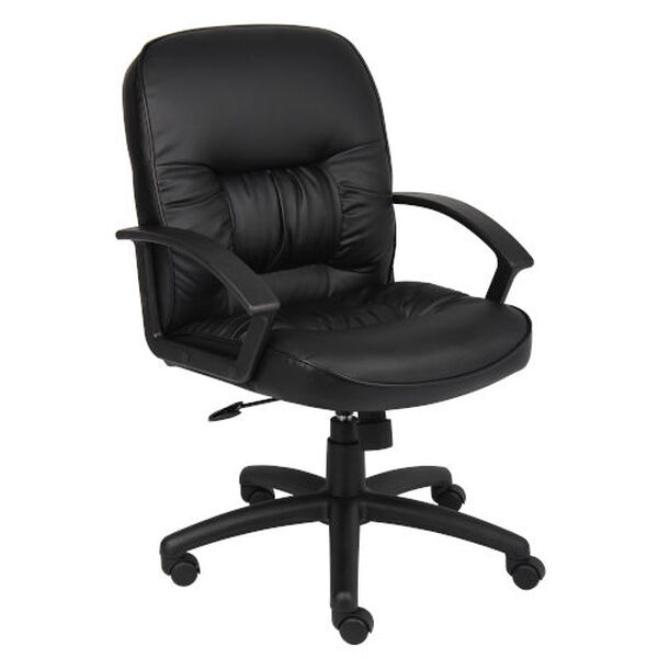 Black Mid Back Leather Plus Executive Chair, image 1