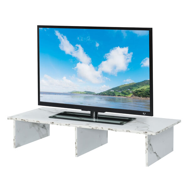 Designs2Go White Faux Marble TV Monitor Riser for TVs up to 46 Inches, image 3