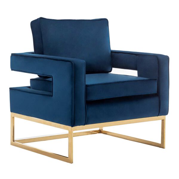 Blue Chair with Gold Frame, image 3