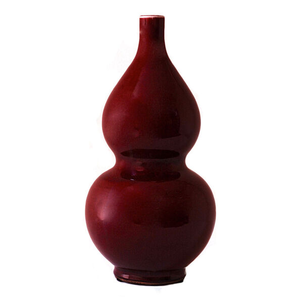 Red Oxblood Double Bump Vase, image 1