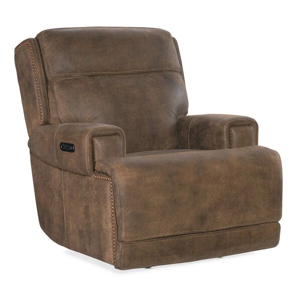 MS Brown Wheeler Power Recliner with Headrest, image 1