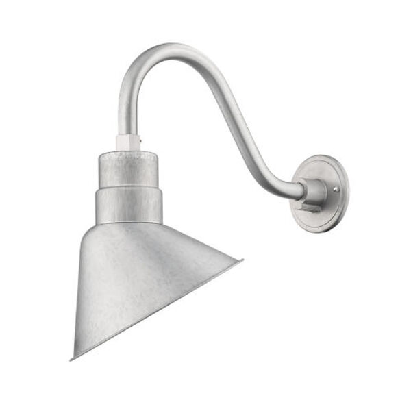 Finn Galvanized One-Light Outdoor Wall Sconce with Gooseneck, image 2