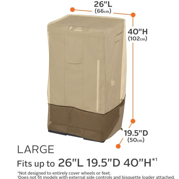 Ash Beige and Brown Square Smoker Grill Cover, image 4