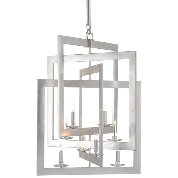 Middleton Contemporary Silver Leaf Eight-Light Chandelier, image 1