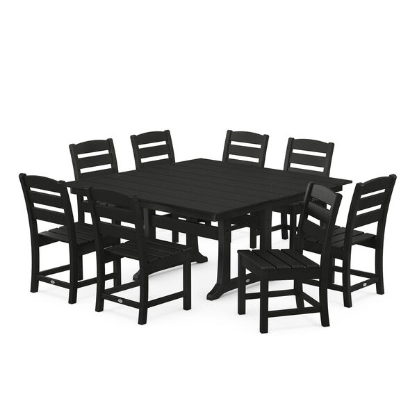 Lakeside Black Trestle Dining Set, 9-Piece, image 1