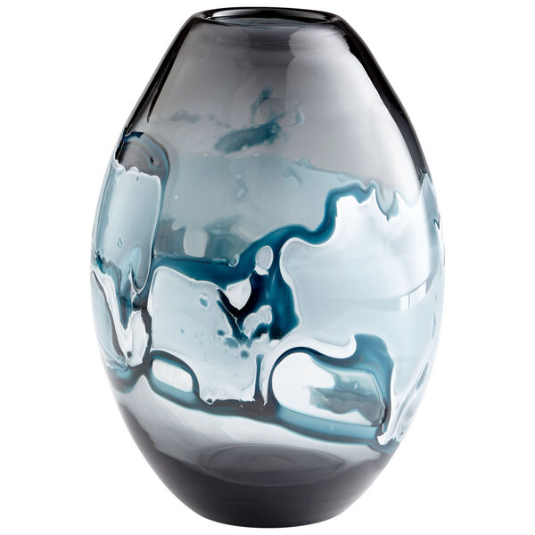 Blue and White 11-Inch Mescolare Vase, image 1