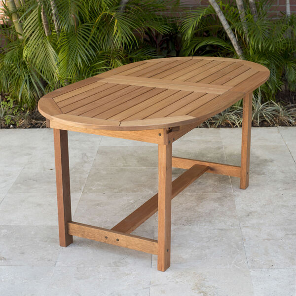 Amazonia Teak Extendable Oval Patio Dining Table Set, 7-Piece, image 3