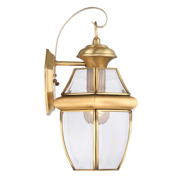 Newbury Polished Brass 14-Inch Outdoor Wall Lantern, image 4
