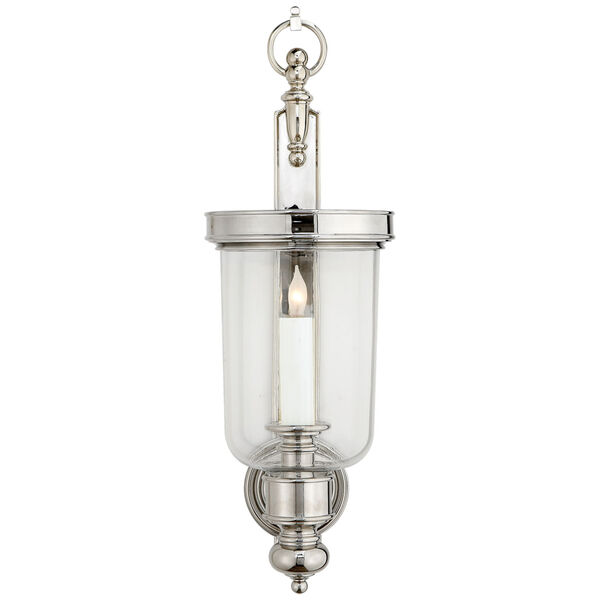 Georgian Small Hurricane Wall Sconce in Polished Nickel by Chapman and Myers, image 1
