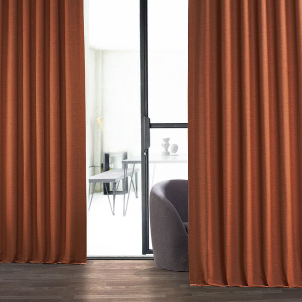 Persimmon Orange Blackout Single Curtain Panel 50 x 120, image 2