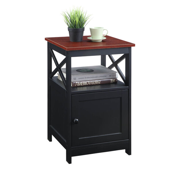 Oxford Cherry and Black End Table with Cabinet, image 2