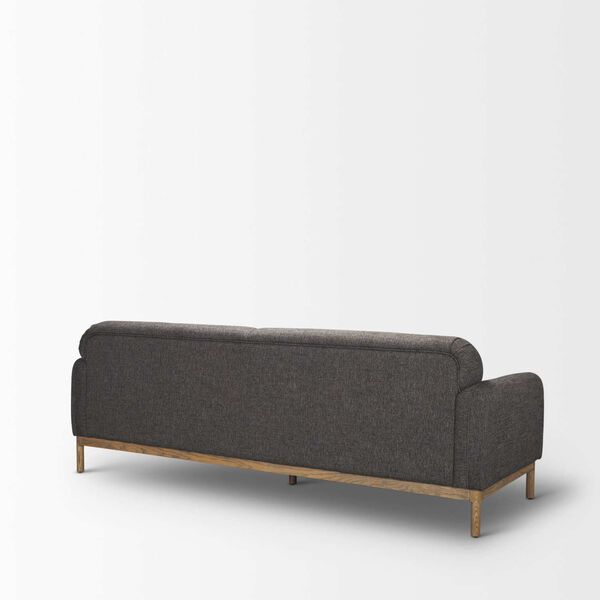 Hale Medium Brown Wood and Gray Fabric Sofa, image 5