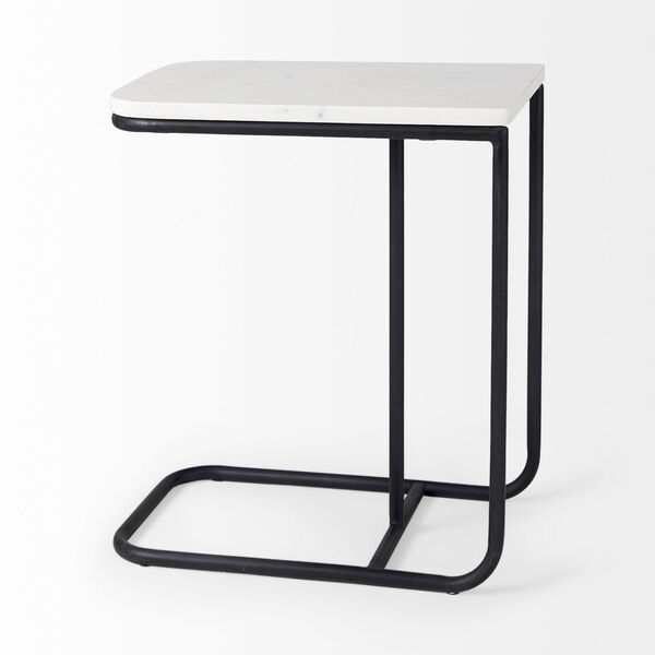 Kiran White and Black C-Shaped Side Table, image 5