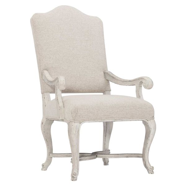 Mirabelle Whitewashed Cotton and Gray Arm Chair, image 1