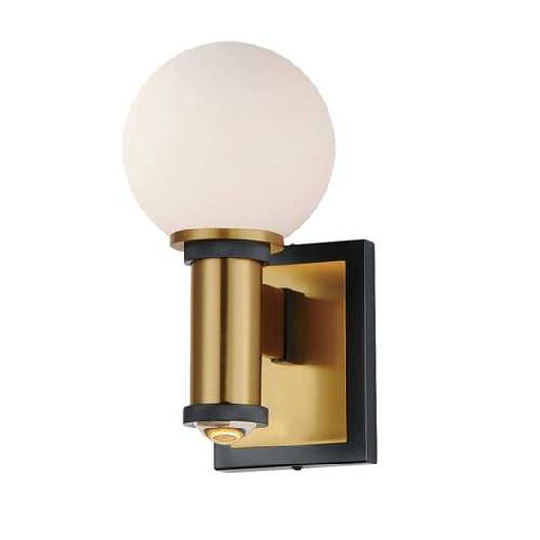 San Simeon Black Natural Aged Brass Two-Light LED Wall Sconce, image 1