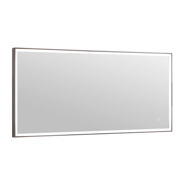 59-Inch x 27.5-Inch LED Wall Mirror with Stainless Steel Frame, image 1