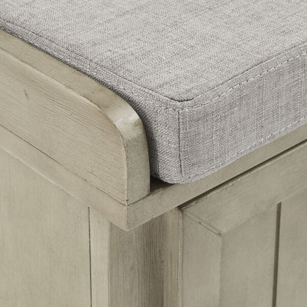 Potter Gray Storage Bench with Linen Seat Cushion, image 5