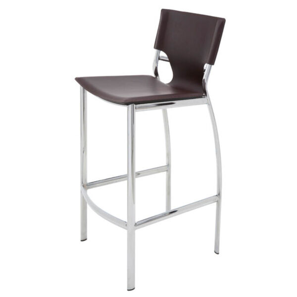 Lisbon Brown and Silver Counter Stool, image 1