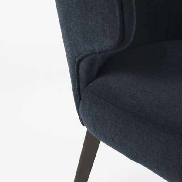 Niles Navy and Dark Brown Wingback Dining Chair, image 6