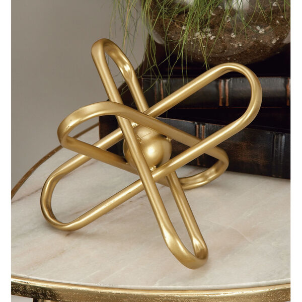 Gold Metal Geometric Sculpture, Set of 2, image 4