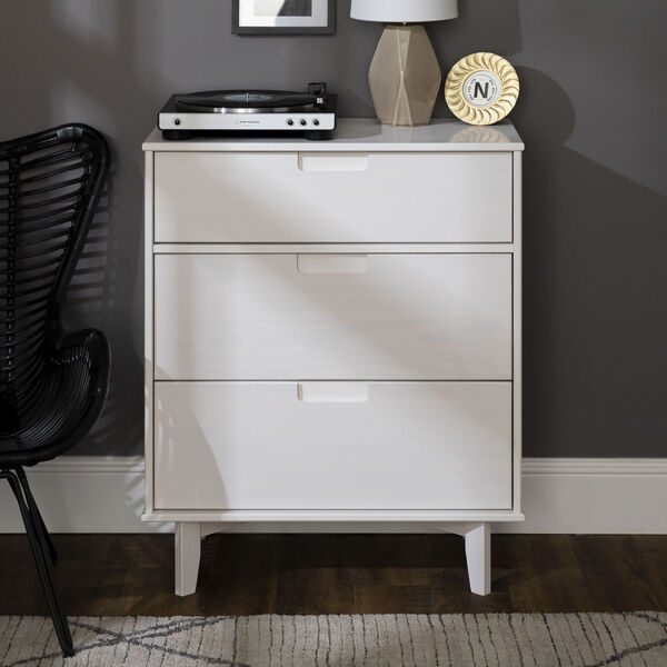 Sloane White Groove Handle Wood Dresser, image 3