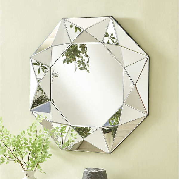 Sparkle Glass 36-Inch Geometric Mirror, image 2