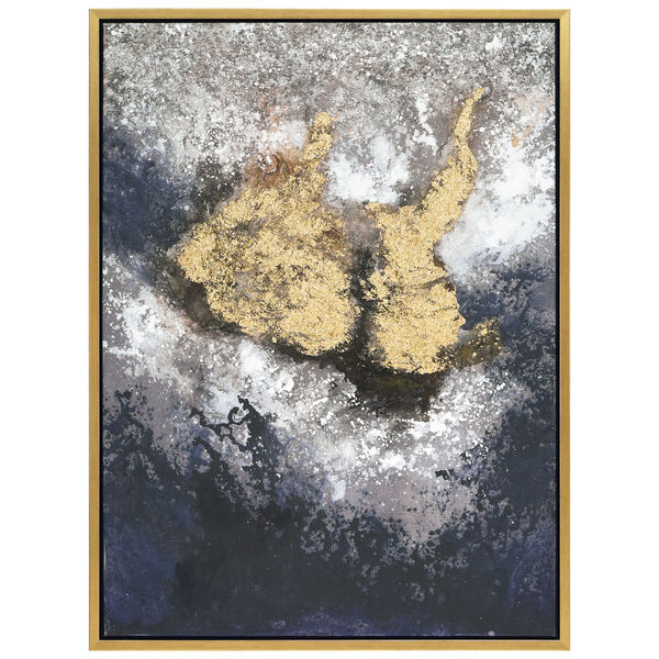 Nourishment Textured Glitter with Gold Foil Framed Hand Painted Wall Art, image 2