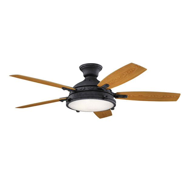 Hatteras Bay Distressed Black 52-Inch LED Ceiling Fan, image 1