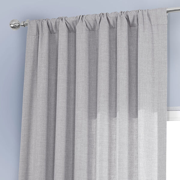 Portrait Gray Italian Faux Linen Single Panel Curtain, image 3