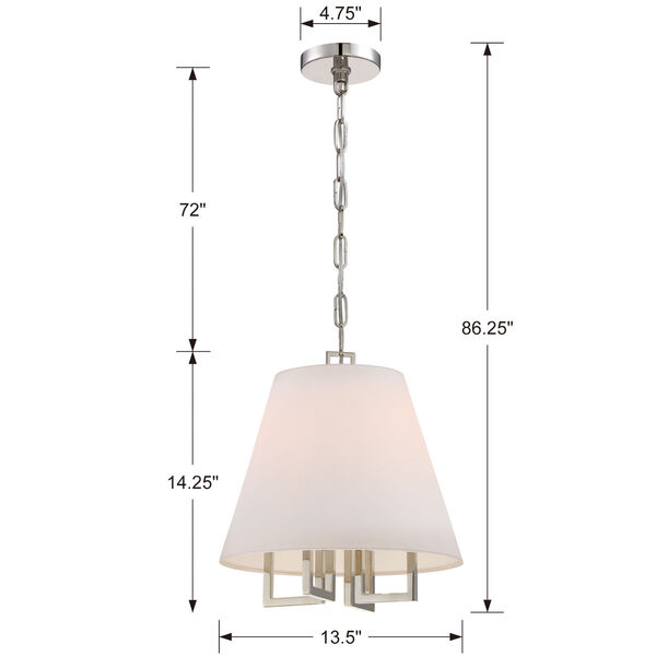 Westwood Polished Nickel 13.5-Inch Four-Light Pendant by Libby Langdon, image 5