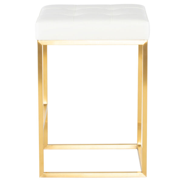 Chi White and Gold Counter Stool, image 3