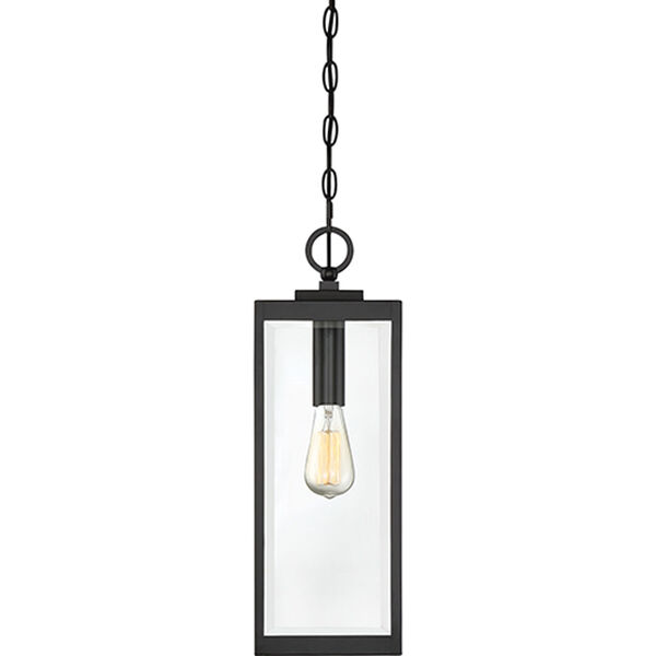 Pax Black One-Light Outdoor Pendant with Beveled Glass, image 4